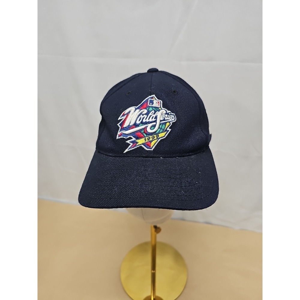 Logo Athletics Vtg‎ 1999 Mlb World Series Logo 7 Black Wool Blend Snapback Hat